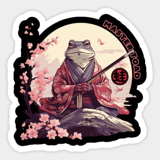 Japanese Master Toad Samurai Warrior - The Zen Frog Sticker